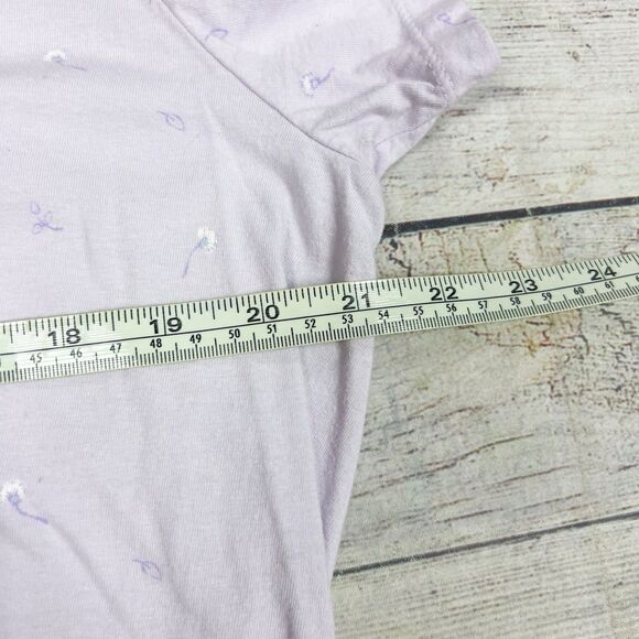 VINTAGE DISNEY Winnie The Pooh Eeyore 90s Night Gown Purple Disney Floral Sz S/M - Picture 9 of 10